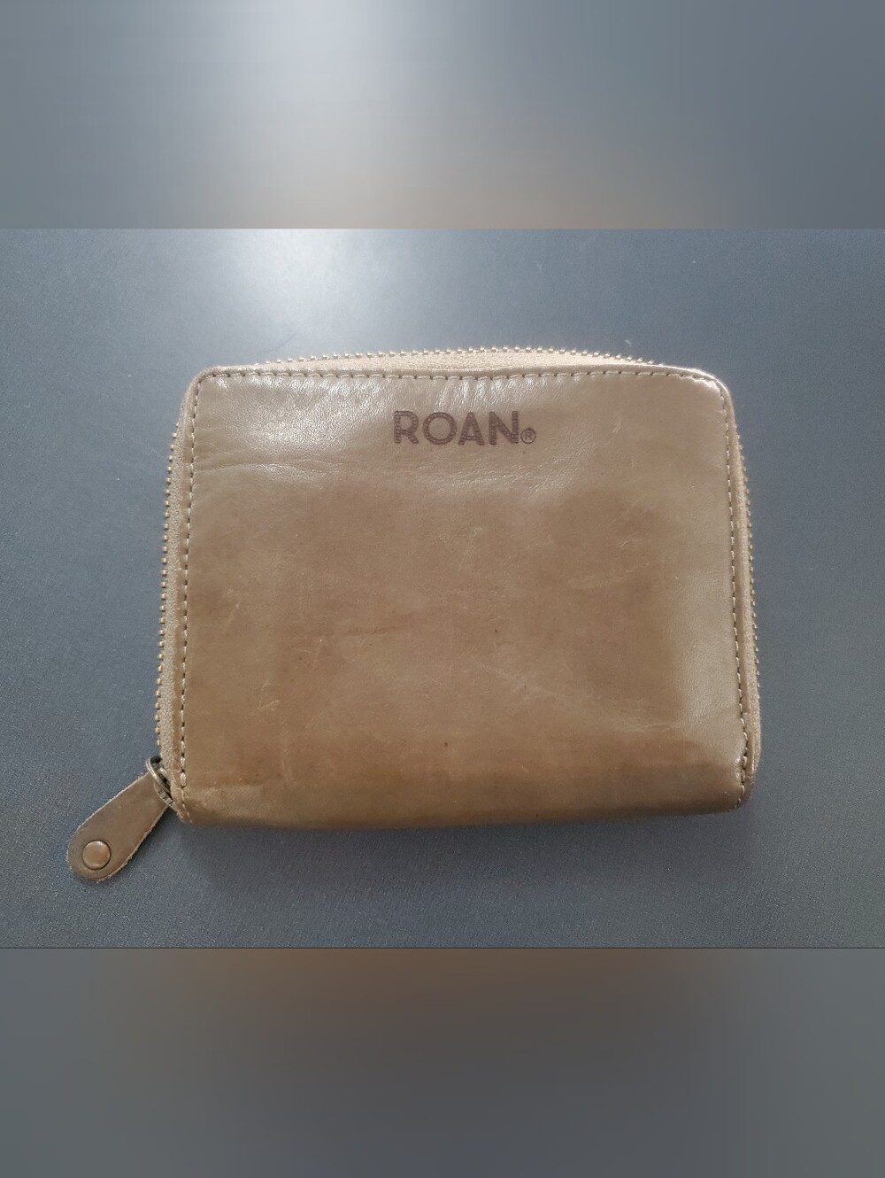 ROAN Mia Leather Zip Around Womens Wallet - Olive Green 5" x 4"